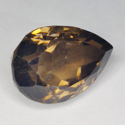 37.45ct Quartz Fumé coupe poire 24x16mm