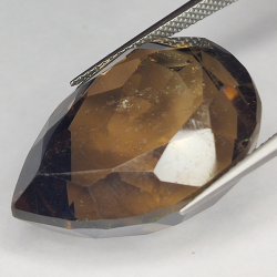 37.45ct Quartz Fumé coupe poire 24x16mm