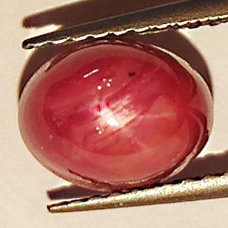 2.97ct Ruby Star cabochon oval 7.9x6.1mm