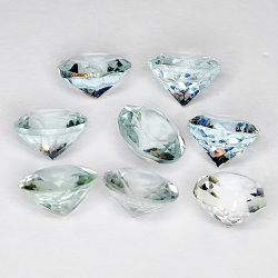 5.91ct Aquamarine round cut 6x6mm 8pc