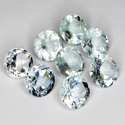 5.91ct Aquamarine round cut 6x6mm 8pc