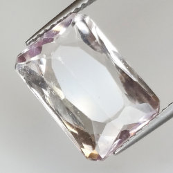 6.53ct Kunzite coupe émeraude 13x9mm