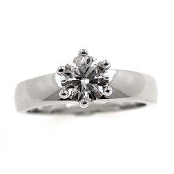 Moissanite and 925 Silver Solitaire Ring