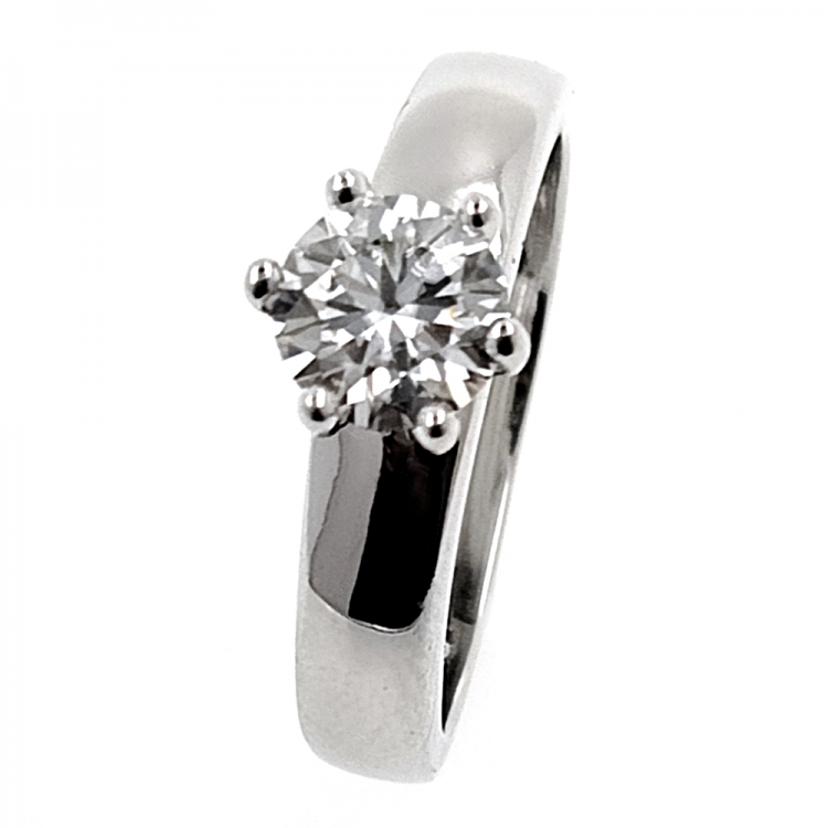 Moissanite and 925 Silver Solitaire Ring