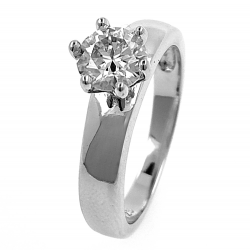 Moissanite and 925 Silver Solitaire Ring