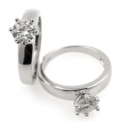 Bague Solitaire Moissanite et Argent 925