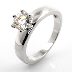 Moissanite and 925 Silver Solitaire Ring