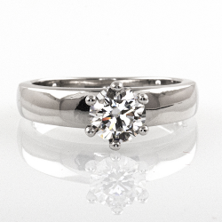 Moissanite and 925 Silver Solitaire Ring