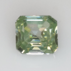 Moissanite verde taglio smeraldo da 2,38 ct, 7,57x7,80 mm