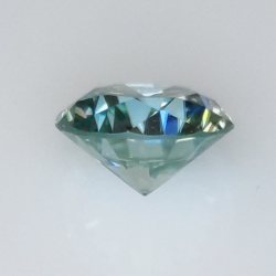 Moissanite verte de 1,52 ct, taille ronde 7,58x7,56 mm