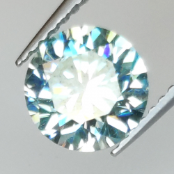 1.52ct Green Moissanite round cut 7.58x7.56mm