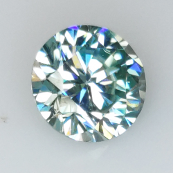 1.52ct Green Moissanite round cut 7.58x7.56mm