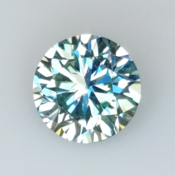 1.52ct Green Moissanite round cut 7.58x7.56mm