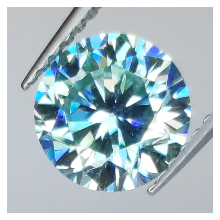 1.52ct Green Moissanite round cut 7.58x7.56mm