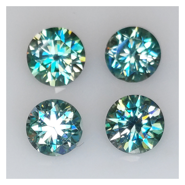 2.77ct Green Moissanite round cut 6mm