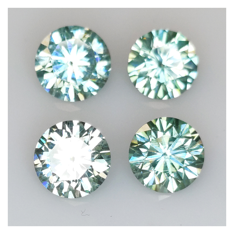 Taglio rotondo di Moissanite verde da 7,14 ct, 8 mm