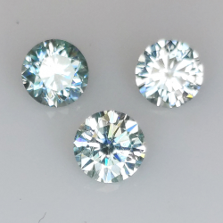 Moissanite verte de 2,07 ct, taille ronde 6 mm