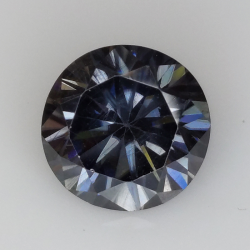 4,70 ct grauer Moissanit im Rundschliff 10,90 x 6,67 mm