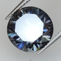 4.70ct Moissanita Gris talla redonda 10.90x6.67mm