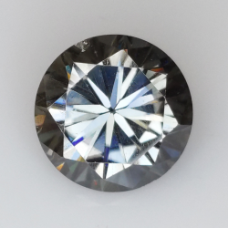 4.33ct Moissanita Gris talla redonda 10.88x6.57mm