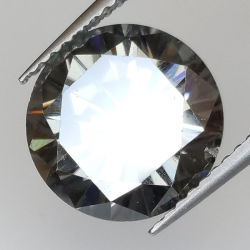 4.33ct Moissanita Gris talla redonda 10.88x6.57mm