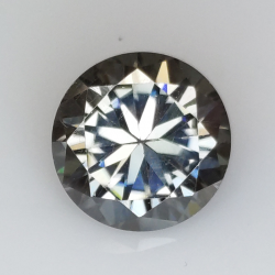 3,63 ct grauer Moissanit im Rundschliff 10,00 x 6,18 mm