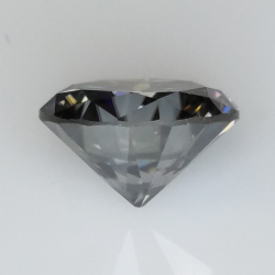 3,63 ct grauer Moissanit im Rundschliff 10,00 x 6,18 mm