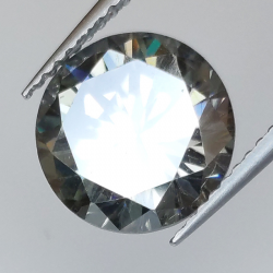 3.63ct Moissanita Gris talla redonda 10.00x6.18mm