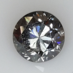 2,02ct Moissanita Gris talla redonda 10.00x6.18mm