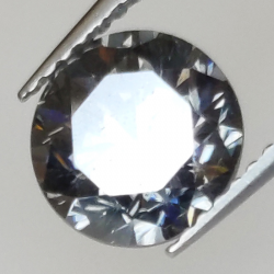 2,02ct Moissanita Gris talla redonda 10.00x6.18mm