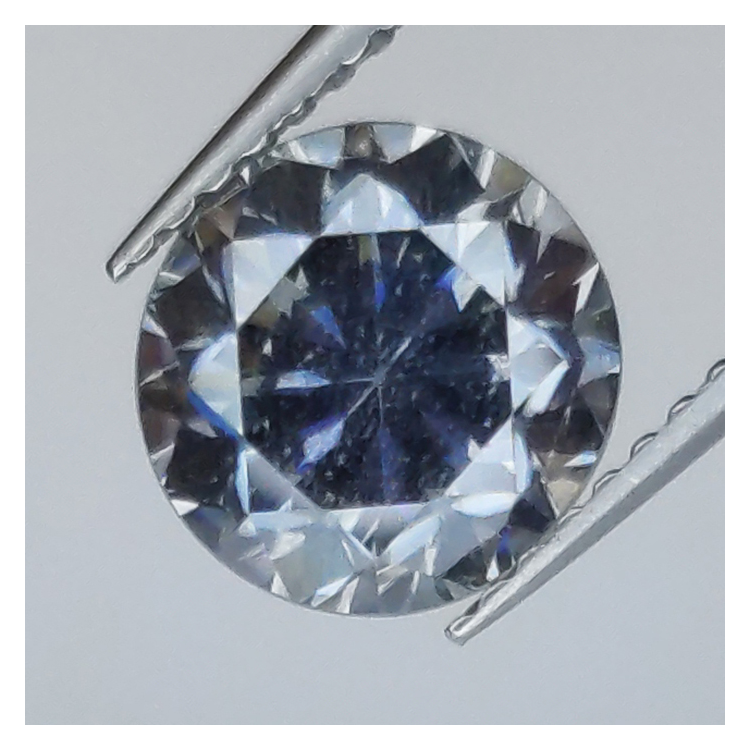 2,02ct Moissanita Gris talla redonda 10.00x6.18mm