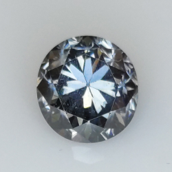 2.24ct Gray Moissanite round cut 8.19x7.75mm