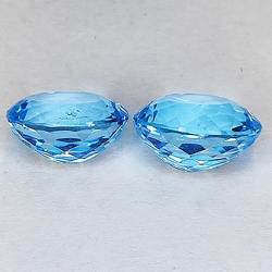 15.13ct topazio blu svizzero taglio ovale 12mm 2pz