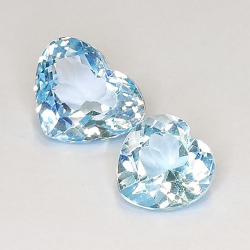 13.02ct Heart Blue Topaz 10-13mm 2pcs