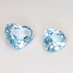 13.02ct Heart Blue Topaz 10-13mm 2pcs