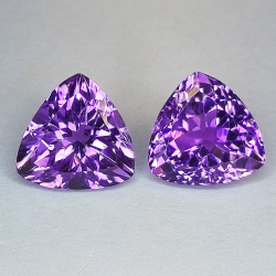 10.93ct Trilliant cut amethysts 12.00x12.00mm