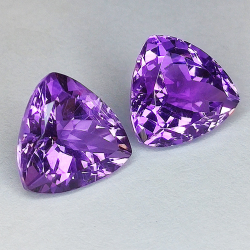 10.93ct Trilliant cut amethysts 12.00x12.00mm