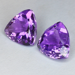 10.93ct Trilliant cut amethysts 12.00x12.00mm