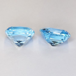 10.05ct Cushion Cut Blue Topaz Pair 10mm