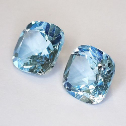 10.05ct Cushion Cut Blue Topaz Pair 10mm