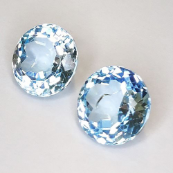 10.59ct pareja de topacio azul talla redonda 10mm