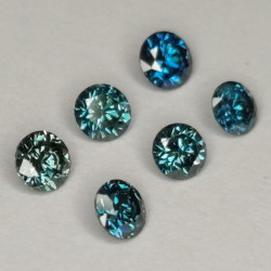 Blauer Fancy-Diamant im Rundschliff von 1,7-2,8 mm