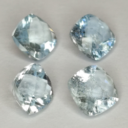 Aquamarine checkerboard cushion size 5mm