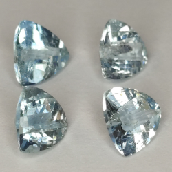 Aquamarine trilliant checkerboard cut 7x7mm