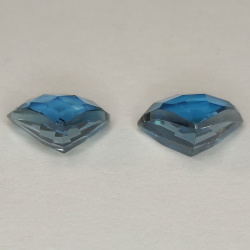 London topaz blue trilliant checkerboard cut 8mm 1pc