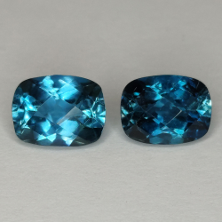 London topaz blue checkerboard cushion cut 8 x 6mm 1pc