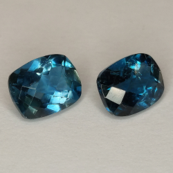 London topaz blue checkerboard cushion cut 8 x 6mm 1pc