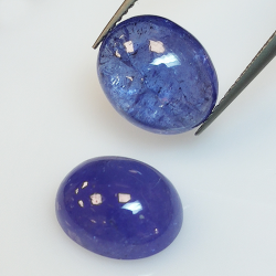 Tanzanite oval cabochon cut