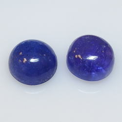 Tanzanite round cabochon cut