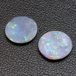 Opale double ronde australienne 2.67ct 2pc